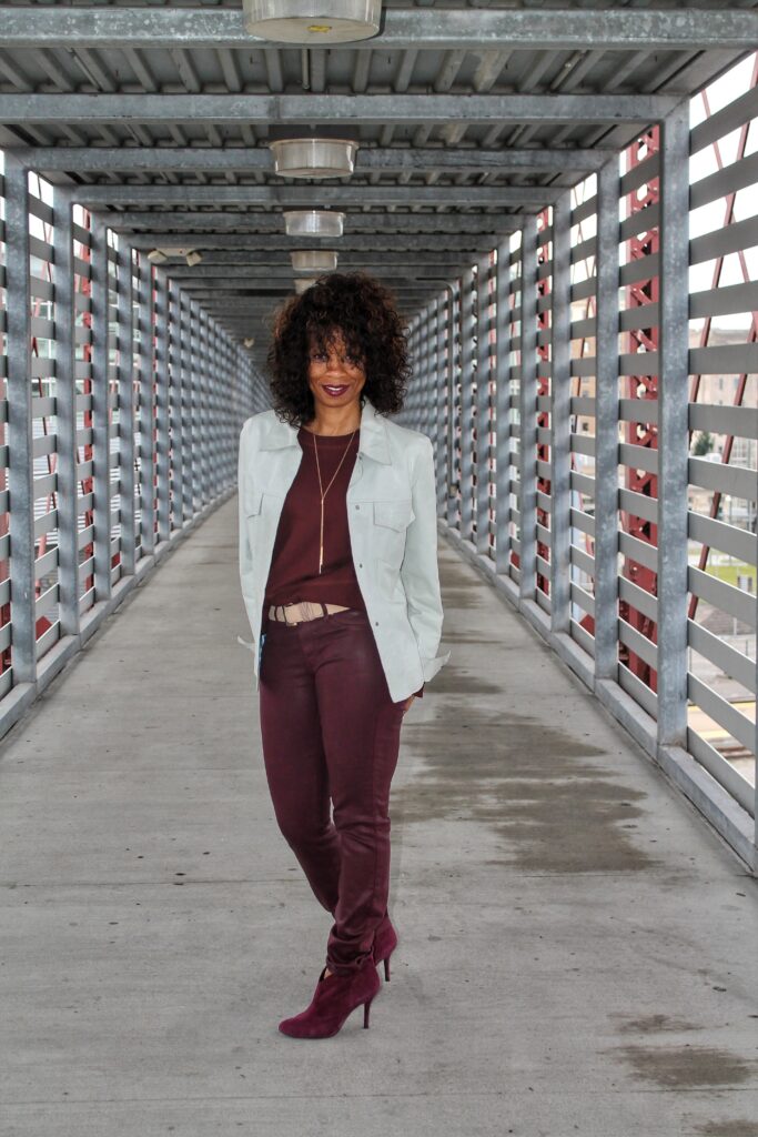 contrasting colors oxblood