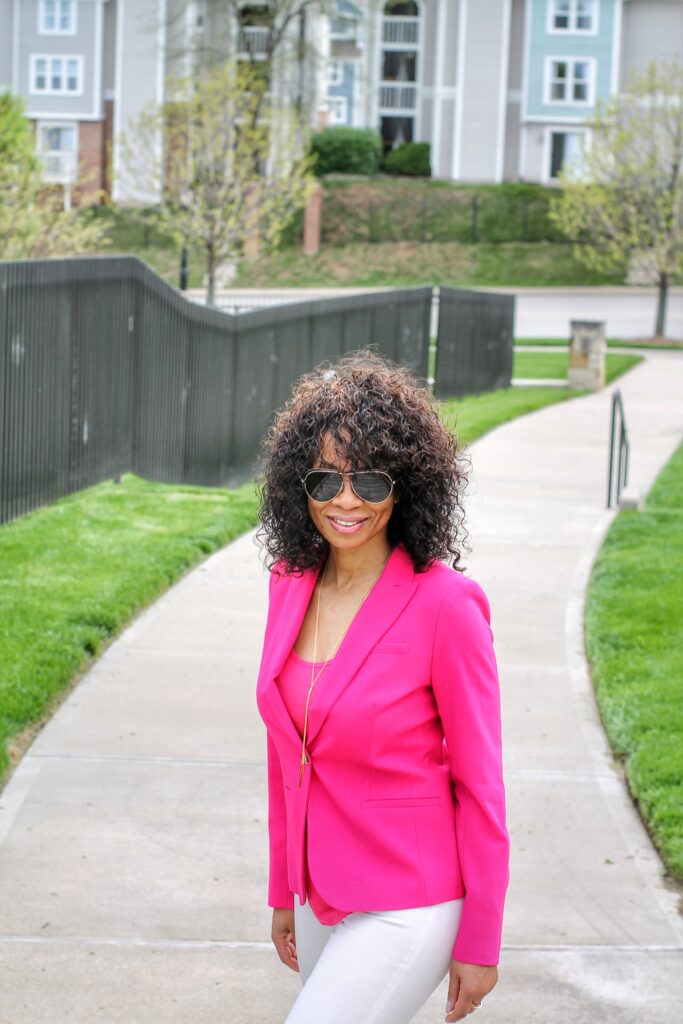 think pink, pink blazer think pink, pink blazer