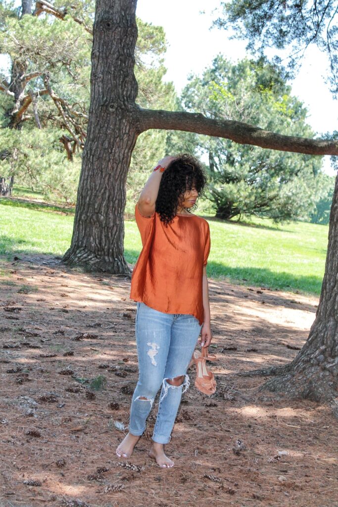 When Grass Attacks, Oversized Orange Blouse, Oversized Blouse