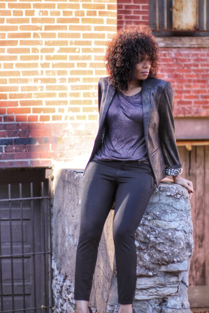 bronze metallic blazer